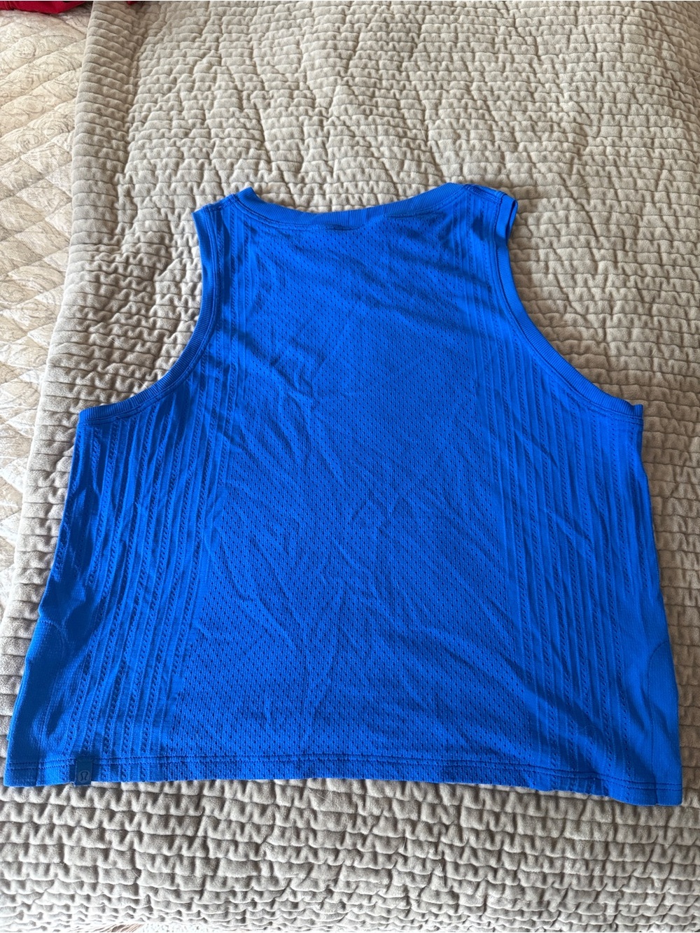 Bright Blue Ribbed Running Tank Top - Picture 3 of 3
